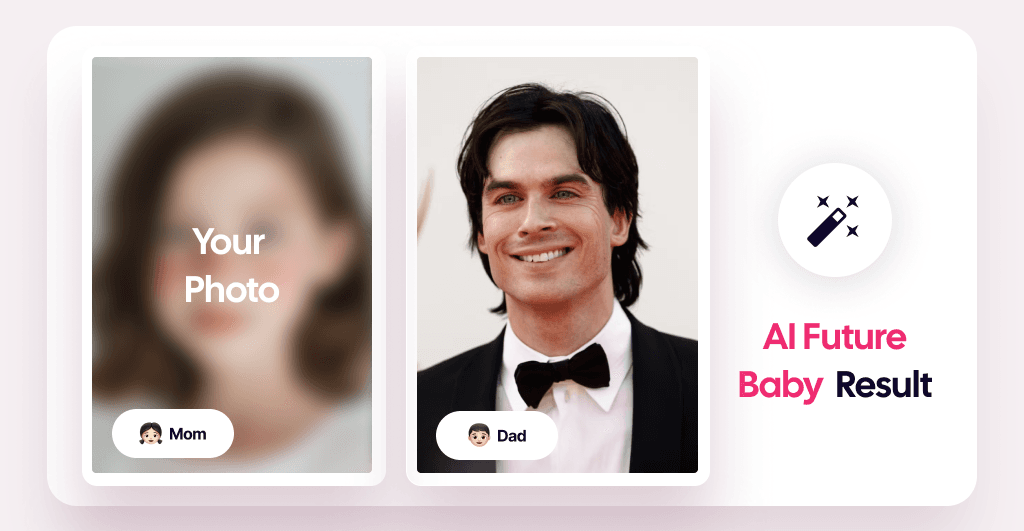 AI-generated future baby face with blended parent features