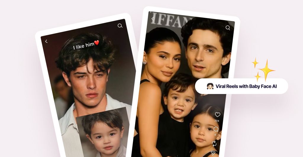 AI baby generator creating a future child prediction portrait