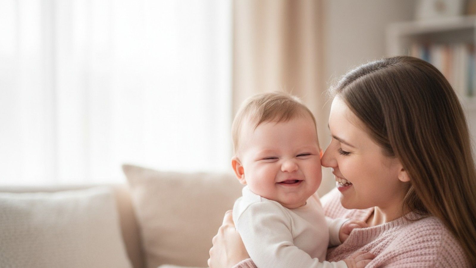 Baby mirroring a parent's expression, illustrating inherited features