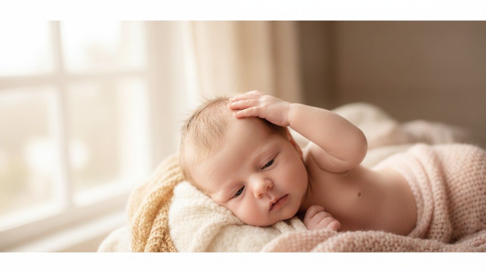 Baby with fine wispy hair illustrating how baby hair color changes