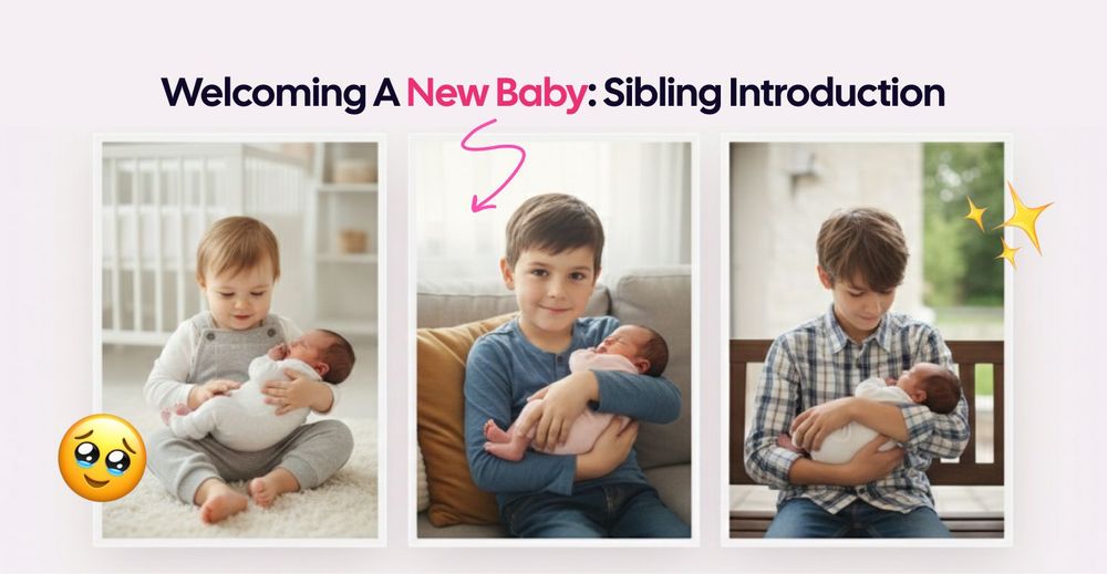 AI baby portrait for a sibling introduction